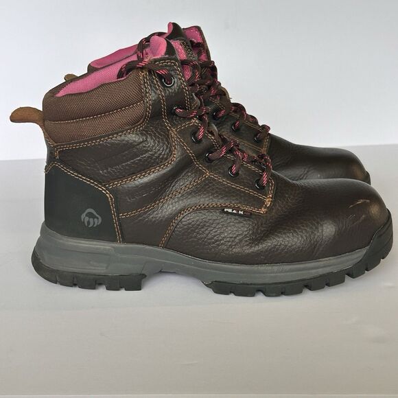 Wolverine Womens 8.5M Piper 6" Ankle Work Boots Safety Comp Toe Lace‎ Up Brown - Picture 4 of 14